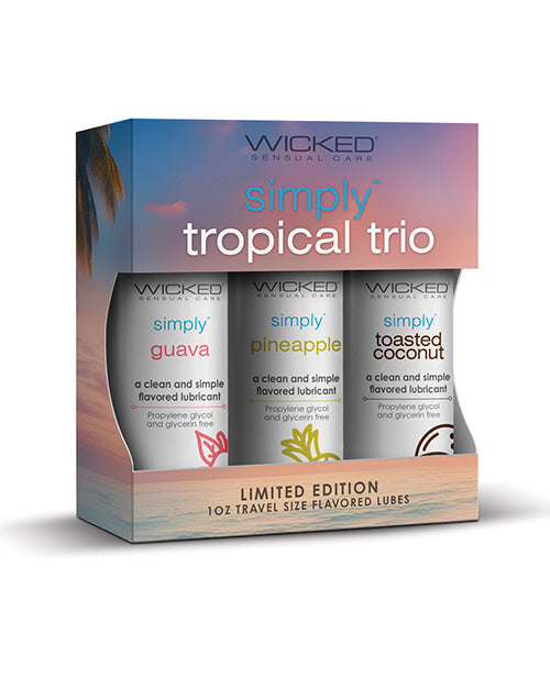 Wicked Sensual Care Tropical Trio Reisgrootte Gegeurde Smeermiddels - 1 oz Bottels